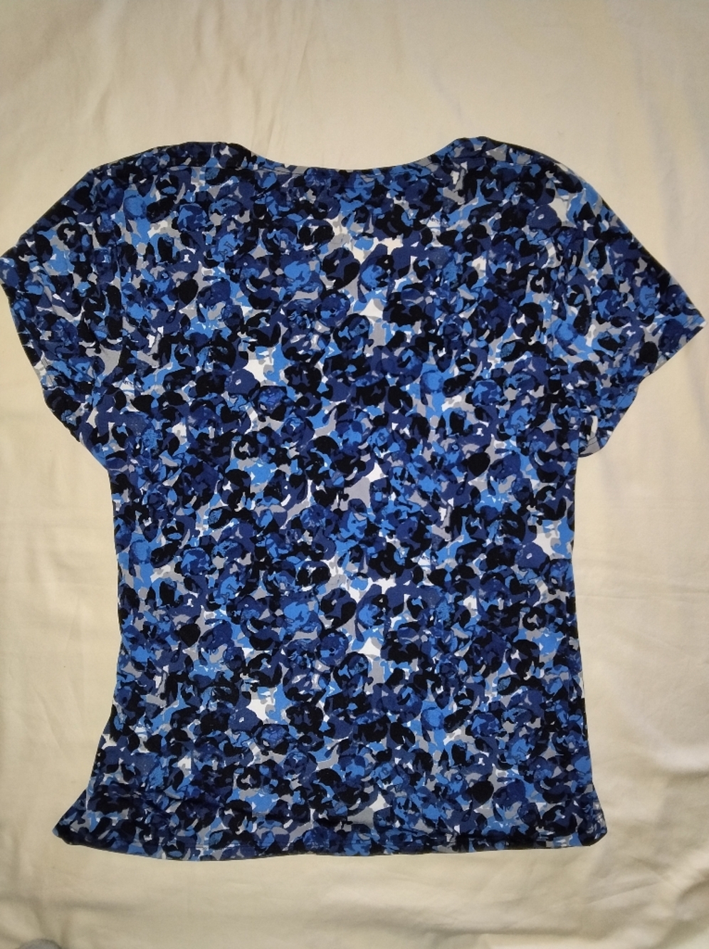 George Blue & Black Floral Wrap-Style Short Sleeve Tee - Picture 2 of 3